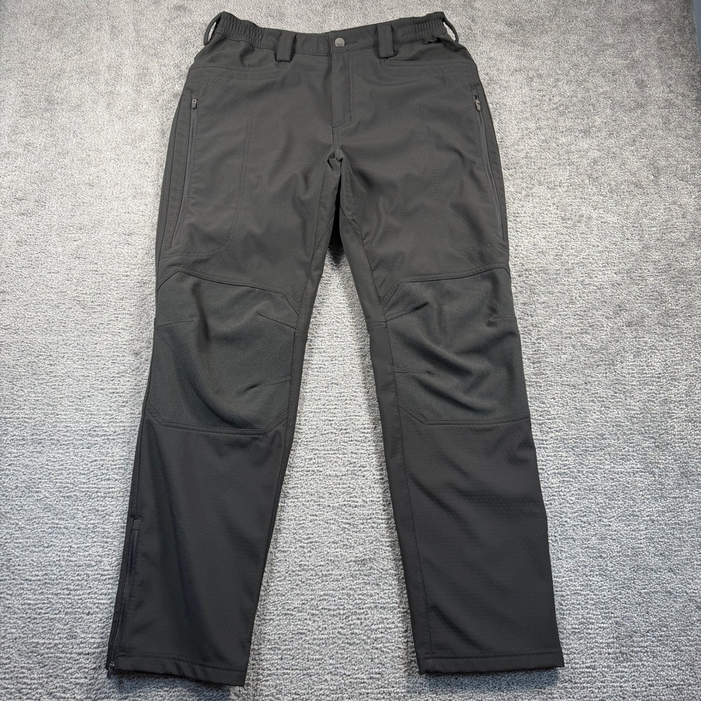 CQR Mens Tactical Softshell Pants Black Fleece Lined Hiking Work HLP805 34W 32L